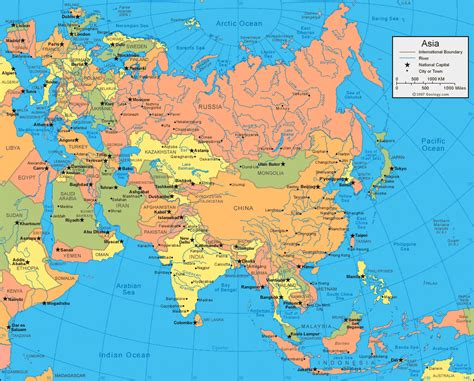 map of asia with cities|Asia Map and Satellite Image .